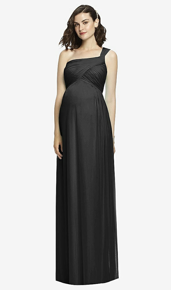 Front View - Black Alfred Sung Maternity Dress Style M427