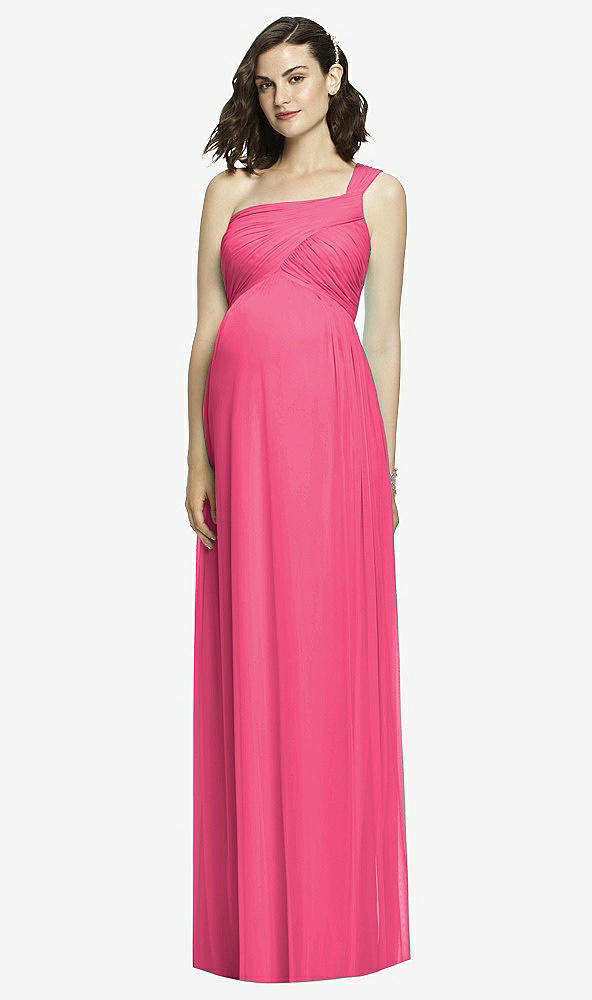 Front View - Forever Pink Alfred Sung Maternity Dress Style M427