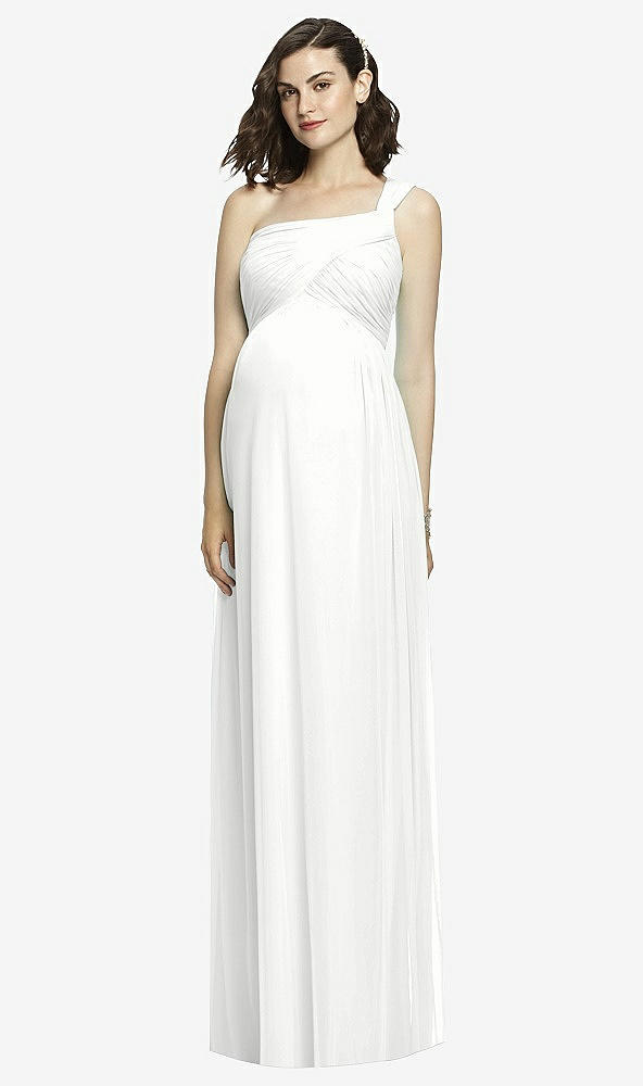 Front View - White Alfred Sung Maternity Dress Style M427
