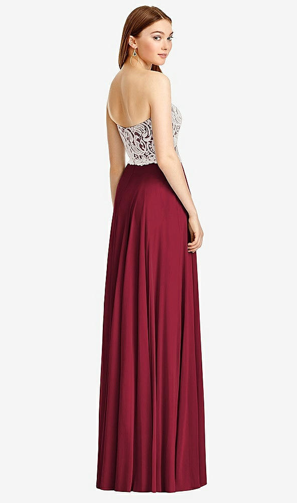 Back View - Burgundy & Oyster Studio Design Bridesmaid Dress 4504