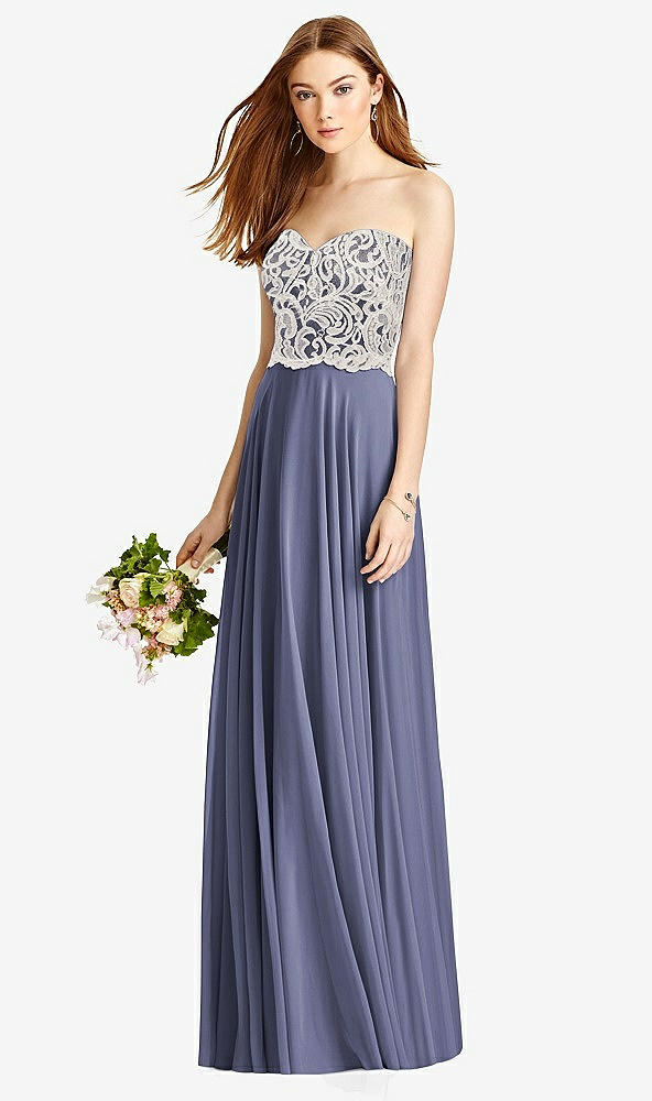 Front View - French Blue & Oyster Studio Design Bridesmaid Dress 4504