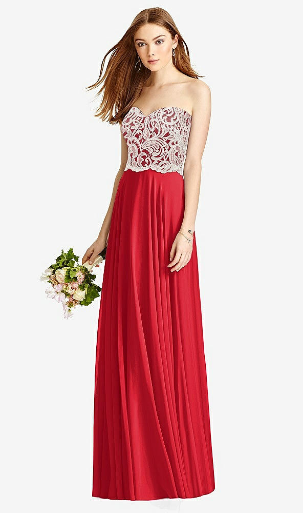 Front View - Parisian Red & Oyster Studio Design Bridesmaid Dress 4504