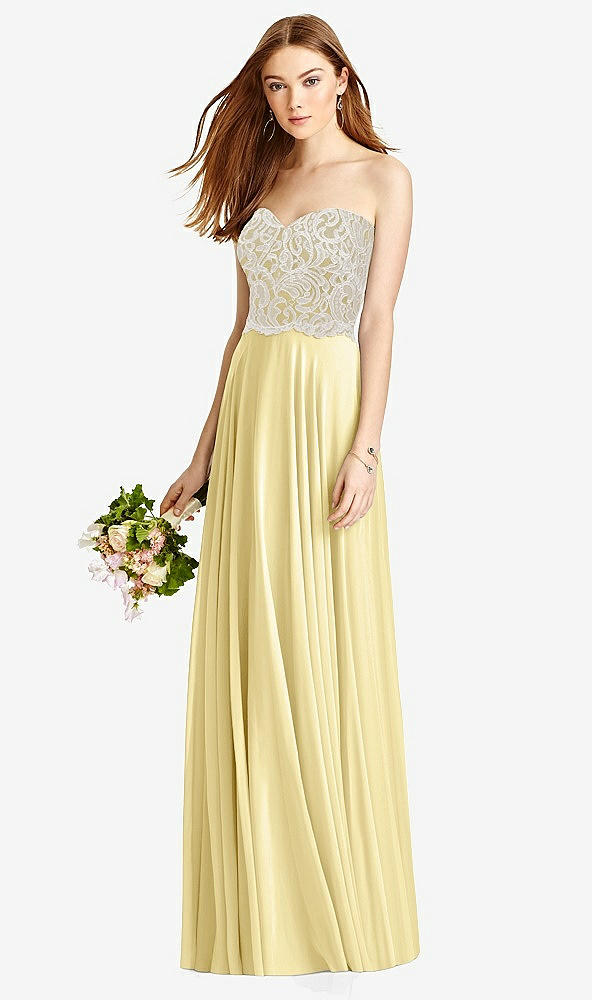 Front View - Pale Yellow & Oyster Studio Design Bridesmaid Dress 4504