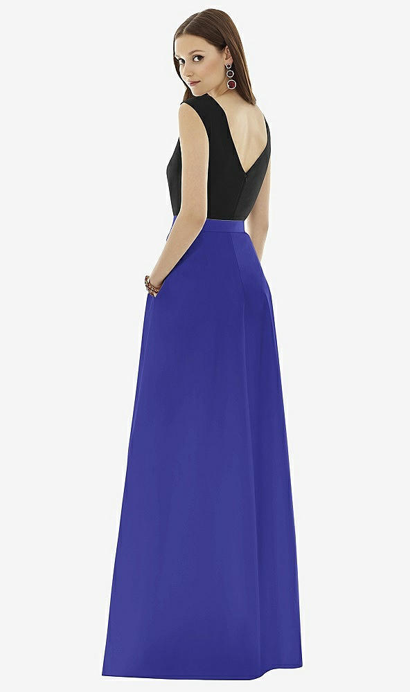 Back View - Electric Blue & Black Alfred Sung Style D729