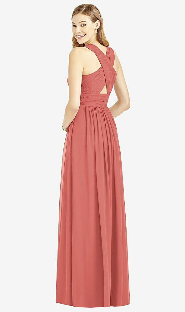Back View - Coral Pink After Six Bridesmaid Dress 6752