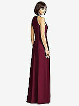 Rear View Thumbnail - Cabernet Full Length Crepe Halter Neckline Dress