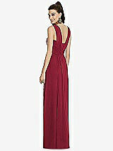 Rear View Thumbnail - Burgundy Maxi Chiffon Knit Shirred Strap Dress