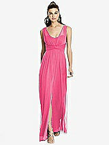 Front View Thumbnail - Forever Pink Maxi Chiffon Knit Shirred Strap Dress