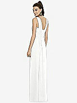 Rear View Thumbnail - White Maxi Chiffon Knit Shirred Strap Dress