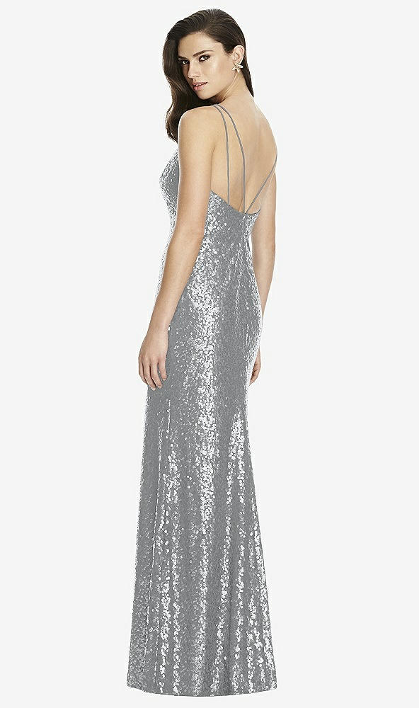 Back View - Silver Dessy Bridesmaid Dress 2993