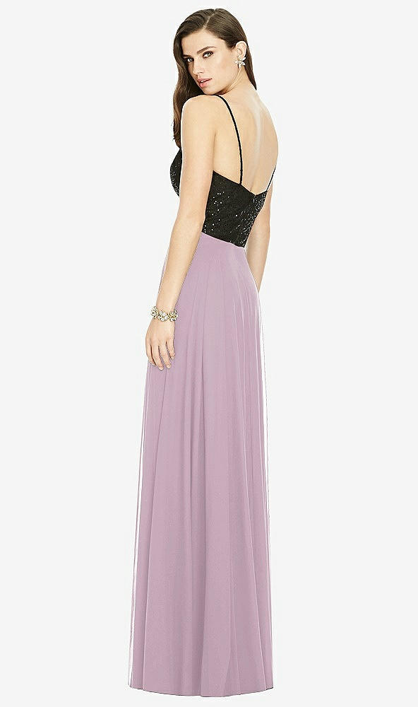 Back View - Suede Rose Chiffon Maxi Skirt