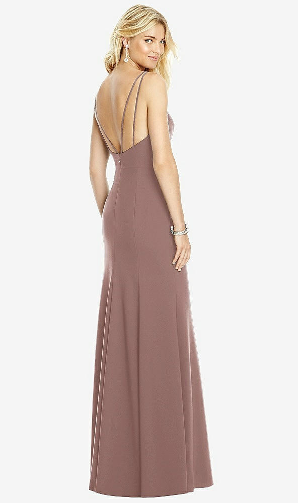 Front View - Sienna Bateau Neck Open-Back Trumpet Gown