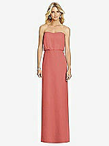 Front View Thumbnail - Coral Pink Full Length Lux Chiffon Blouson Bodice