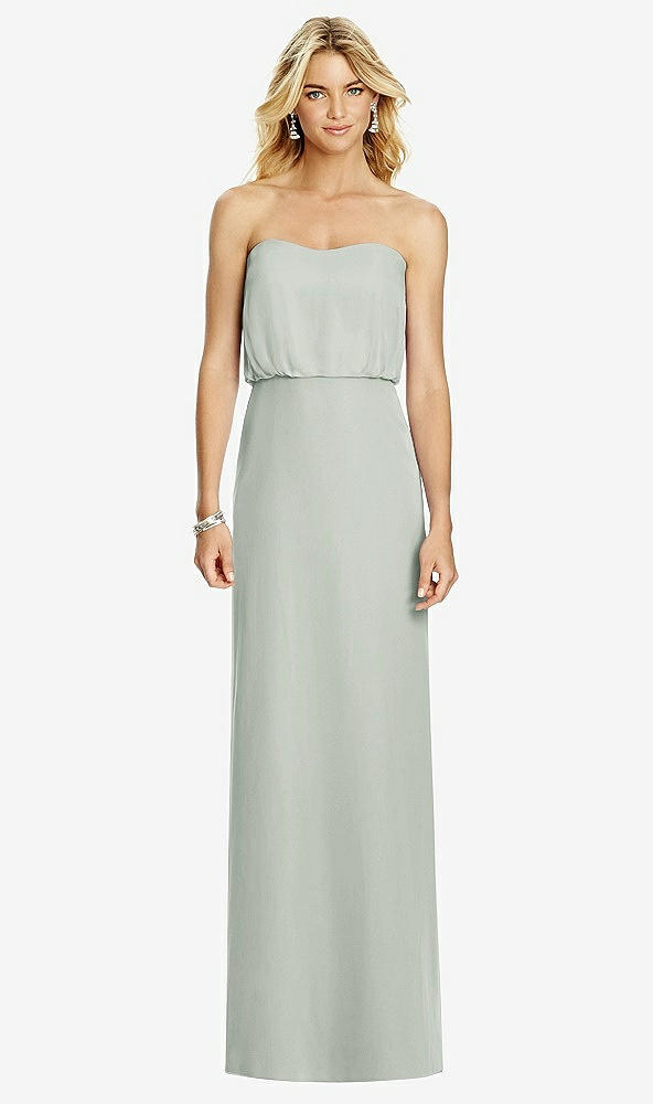 Front View - Willow Green Full Length Lux Chiffon Blouson Bodice