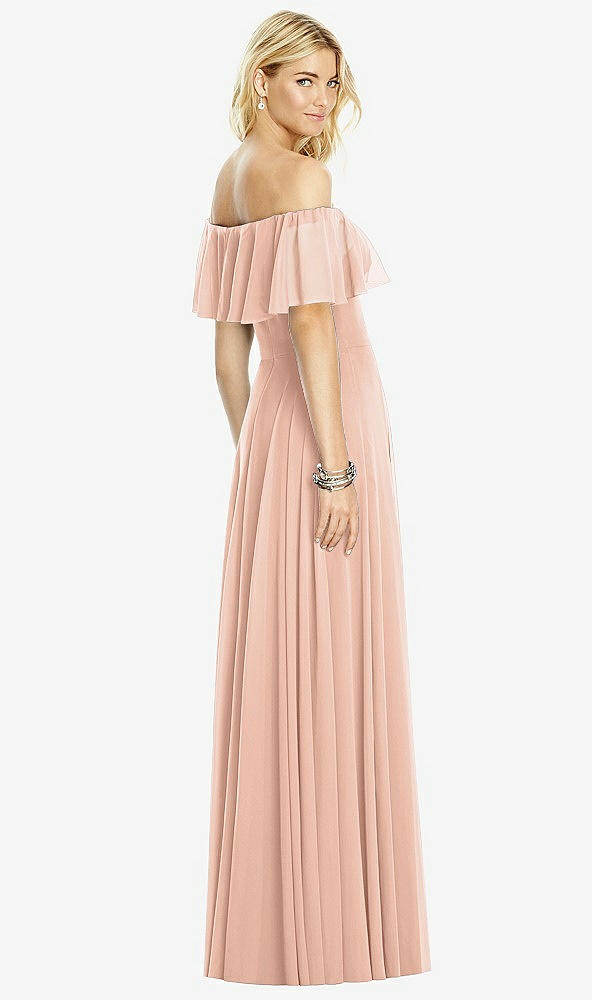 Back View - Pale Peach After Six Bridesmaid Dress 6763