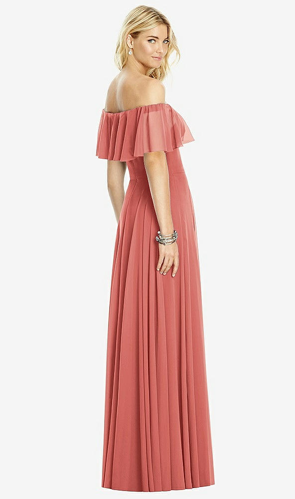 Back View - Coral Pink After Six Bridesmaid Dress 6763