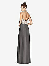 Rear View Thumbnail - Caviar Gray & Cameo Studio Design Collection 4512 Full Length Halter Top Bridesmaid Dress
