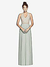 Front View Thumbnail - Willow Green & Cameo Studio Design Collection 4512 Full Length Halter Top Bridesmaid Dress
