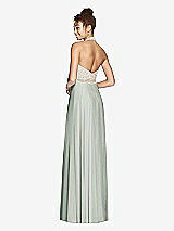 Rear View Thumbnail - Willow Green & Cameo Studio Design Collection 4512 Full Length Halter Top Bridesmaid Dress