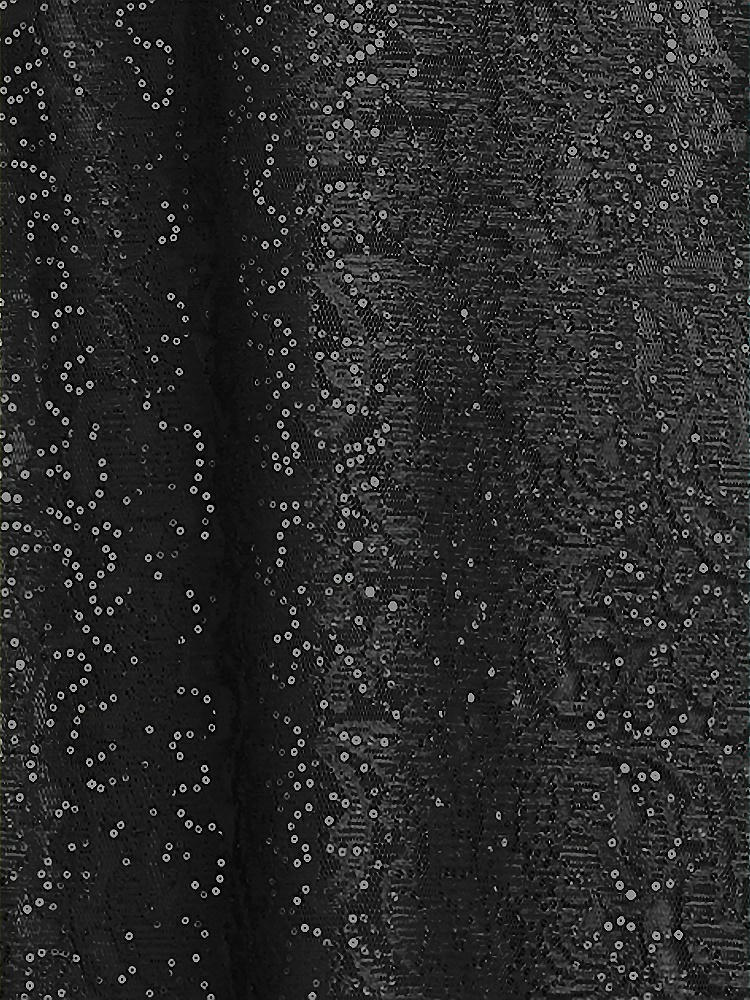 Front View - Black Sequin Lace Fabric by the Yard