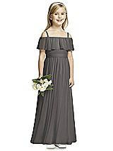 Front View Thumbnail - Caviar Gray Flower Girl Dress FL4053