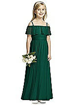 Front View Thumbnail - Hunter Green Flower Girl Dress FL4053