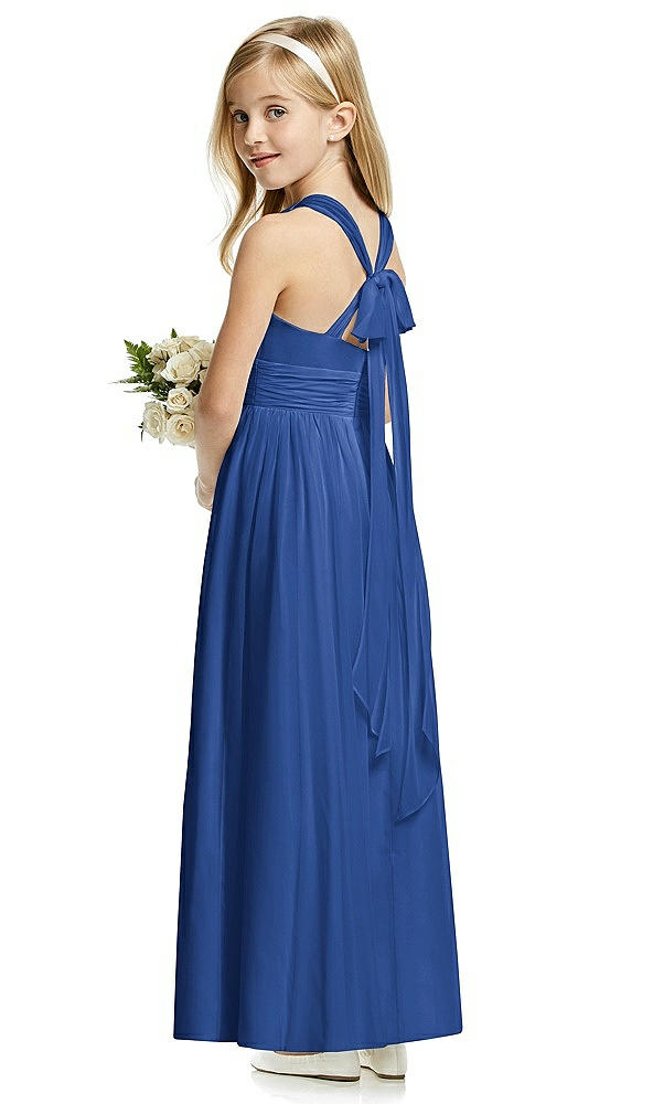 Back View - Classic Blue Flower Girl Dress FL4054