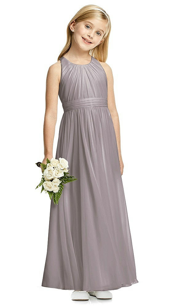 Front View - Cashmere Gray Flower Girl Dress FL4054