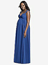Front View Thumbnail - Classic Blue Dessy Collection Maternity Bridesmaid Dress M433