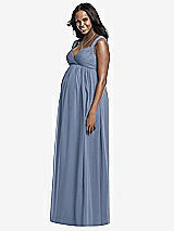 Front View Thumbnail - Larkspur Blue Dessy Collection Maternity Bridesmaid Dress M433
