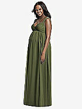 Front View Thumbnail - Olive Green Dessy Collection Maternity Bridesmaid Dress M433