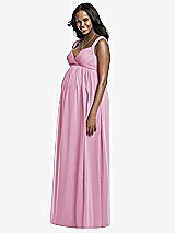 Front View Thumbnail - Powder Pink Dessy Collection Maternity Bridesmaid Dress M433