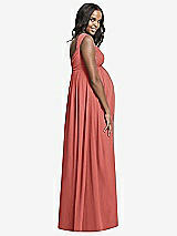 Rear View Thumbnail - Coral Pink Dessy Collection Maternity Bridesmaid Dress M433