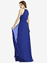 Rear View Thumbnail - Cobalt Blue Keyhole Halter Chiffon Maxi Dress
