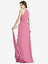 Rear View Thumbnail - Orchid Pink Keyhole Halter Chiffon Maxi Dress