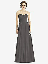 Front View Thumbnail - Caviar Gray Strapless Sweetheart Gown with Optional Straps