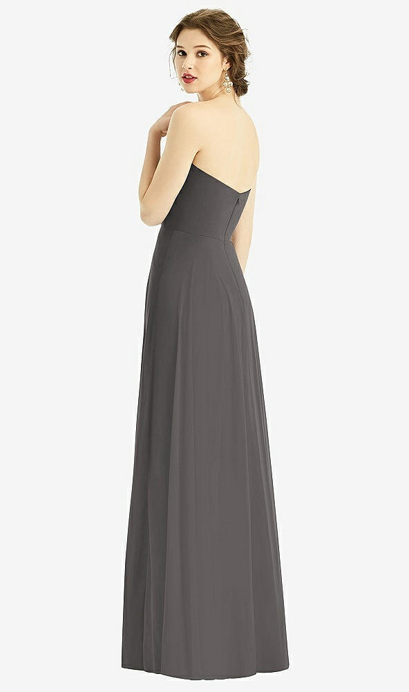 Back View - Caviar Gray Strapless Sweetheart Gown with Optional Straps