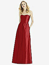 Front View Thumbnail - Ribbon Red After Six Bridesmaid Dress 6772