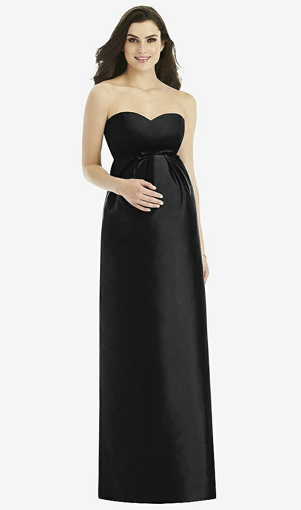 Front View - Black Alfred Sung Maternity Bridesmaid Dress Style M435