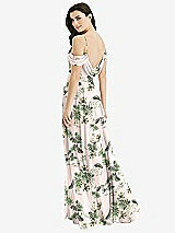 Front View Thumbnail - Palm Beach Print Off-the-Shoulder Open Cowl-Back Maxi Dress