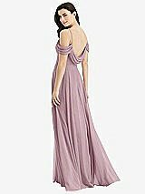 Front View Thumbnail - Dusty Rose Off-the-Shoulder Open Cowl-Back Maxi Dress