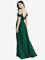 Front View Thumbnail - Hunter Green Off-the-Shoulder Open Cowl-Back Maxi Dress