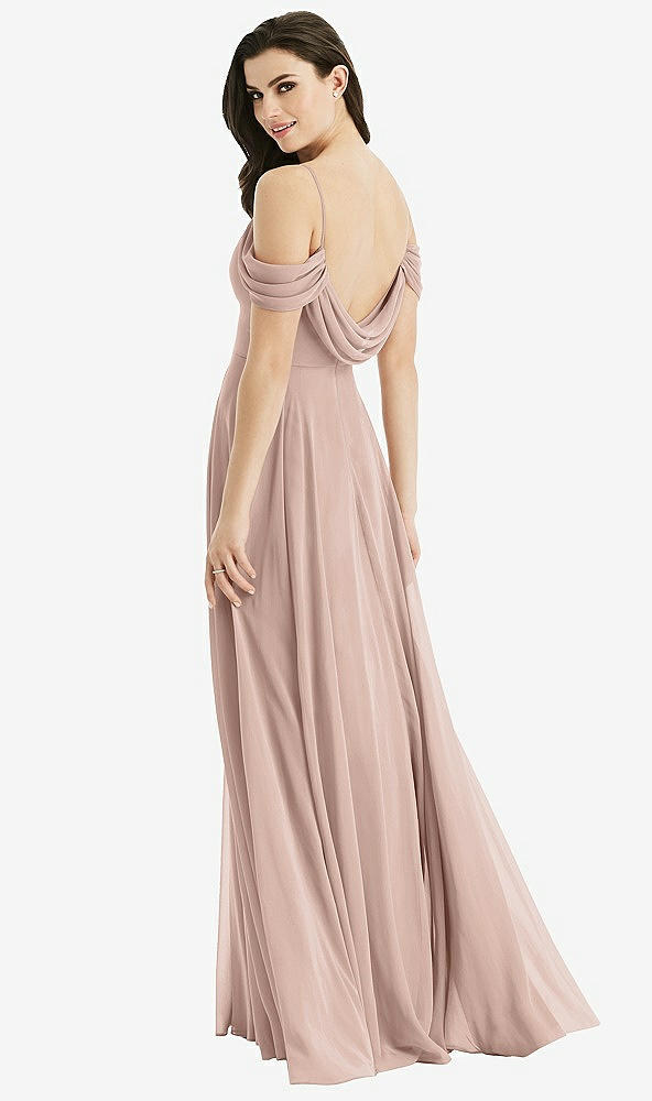 Front View - Neu Nude Off-the-Shoulder Open Cowl-Back Maxi Dress