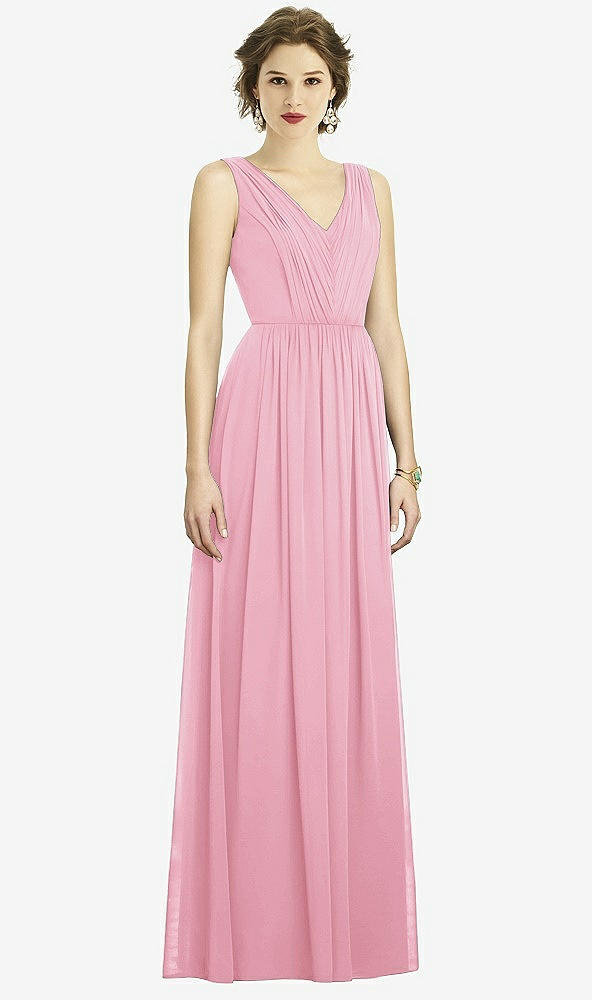 Front View - Peony Pink Dessy Bridesmaid Dress 3005