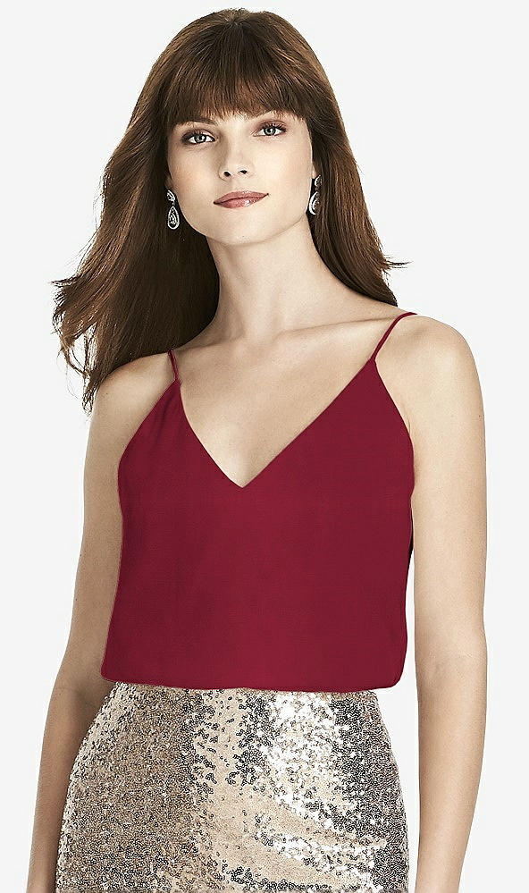 Front View - Burgundy After Six Bridesmaid Top T1507