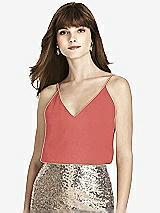 Front View Thumbnail - Coral Pink After Six Bridesmaid Top T1507