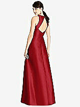 Rear View Thumbnail - Garnet Sleeveless Open-Back Satin A-Line Dress