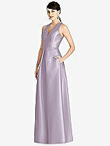 Front View Thumbnail - Lilac Haze Sleeveless Open-Back Pleated Skirt Dress with Pockets
