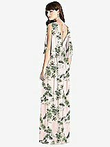 Rear View Thumbnail - Palm Beach Print Split Sleeve Backless Chiffon Maxi Dress