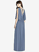 Rear View Thumbnail - Larkspur Blue Split Sleeve Backless Chiffon Maxi Dress